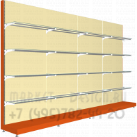 Стеллаж с полками для товара 4240 мм без фриза