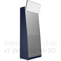 Стеллаж торговый с рольставнями  в закрытом состоянии