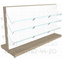 Стеллажи островные с наклонными полками