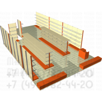 Стеллажи пристенные для магазина игрушек