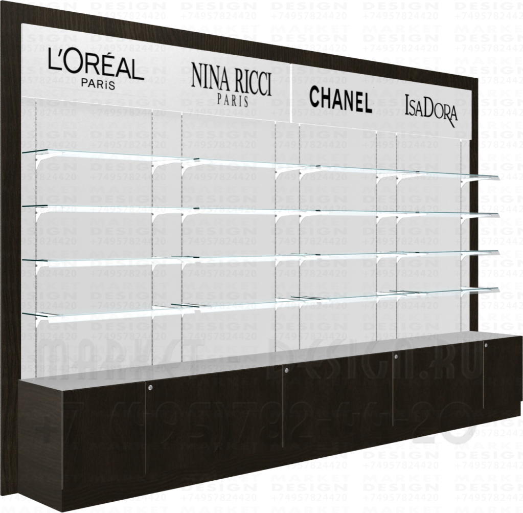 Стеллажи пристенные для косметики и парфюмерии|Стеллажи пристенные для ...
