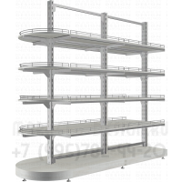Стеллажи с полукруглыми полками с ограничителями