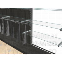 Стеллажи со стеклянными полками для продажи спорттоваров