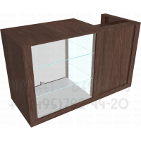 Стол ресепшен с демонстрационной витриной с боковой подсветкой в магазин подарков и сувениров