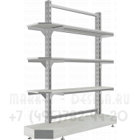 Торцевой стеллаж для торговли в магазин со стеллажом без задней стенки