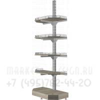 Торцевой торговый стеллаж с полками с ограничителями