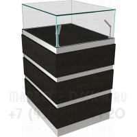 Прилавок квадратный угловой модуль для ювелирных магазинов 