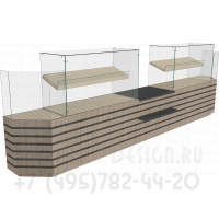 Торговая мебель с угловыми витринами для выпечки
