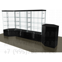 Торговая мебель застекленная для изделий из кожи