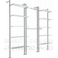Торговые стеллажи с перекладинами и полками
