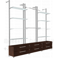 Торговые стеллажи с подтоварной тумбой