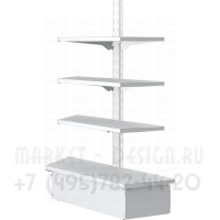 Торговый металлический торцевой стеллаж в магазин