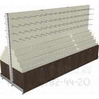 Торговый островной стеллаж с тумбой без накладок вместе