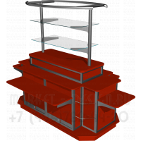 Торговый павильон с полками из стекла