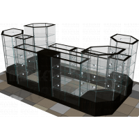 Торговый павильон стеклянный для косметики в тц