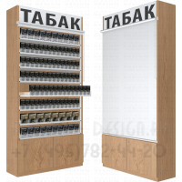 Торговый шкаф для табачных упаковок восемь уровней полок с рулонными шторками с подтоварной тумбой