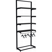 Торговый стеллаж для одежды с полками