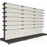 Торговый стеллаж с задней стенкой для обоев