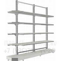 Торговый торцевой стеллаж со стеллажом без задней стенки
