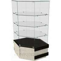 Угловая витрина стеклянная для демонстрации сувениров
