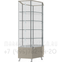 Угловая витрина усиленная на тумбе накопителе