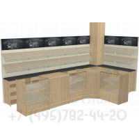 Угловой набор торговой мебели для продажи выпечки и хлеба