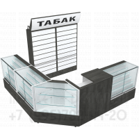 Угловой сигаретный павильон и табачных аксессуаров в закрытом состоянии