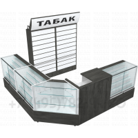 Угловой сигаретный павильон и табачных аксессуаров в закрытом состоянии