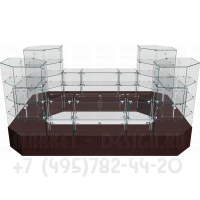 Варианты комплектации витрин с клееным стеклом