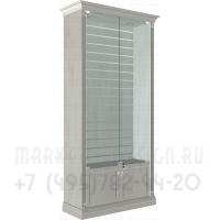 Витрина с экономпанелью с корпусом массив дуба