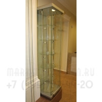 Витрина с крутящимся полками для коллекции минералов 