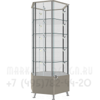 Витрина шестигранная стеклянная на тумбе