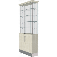 Витрина со  стеклянными полками распашные дверцы