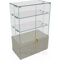 Витрина стеклянная с накопителем для канцтоваров