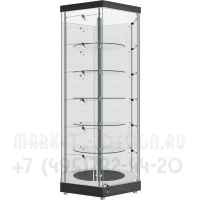 Витрина стеклянная шестигранник с вращающимися полками