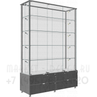 Витрина торговая с стеклянном верхом и тумбой