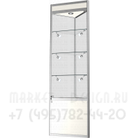 Витрина внешний угол с каркасом из профиля