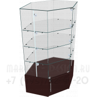 Витрина внутренний угол с уф склеенным стеклом