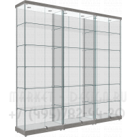 Высокая стеклянная витрина для демонстрации кубков и наград